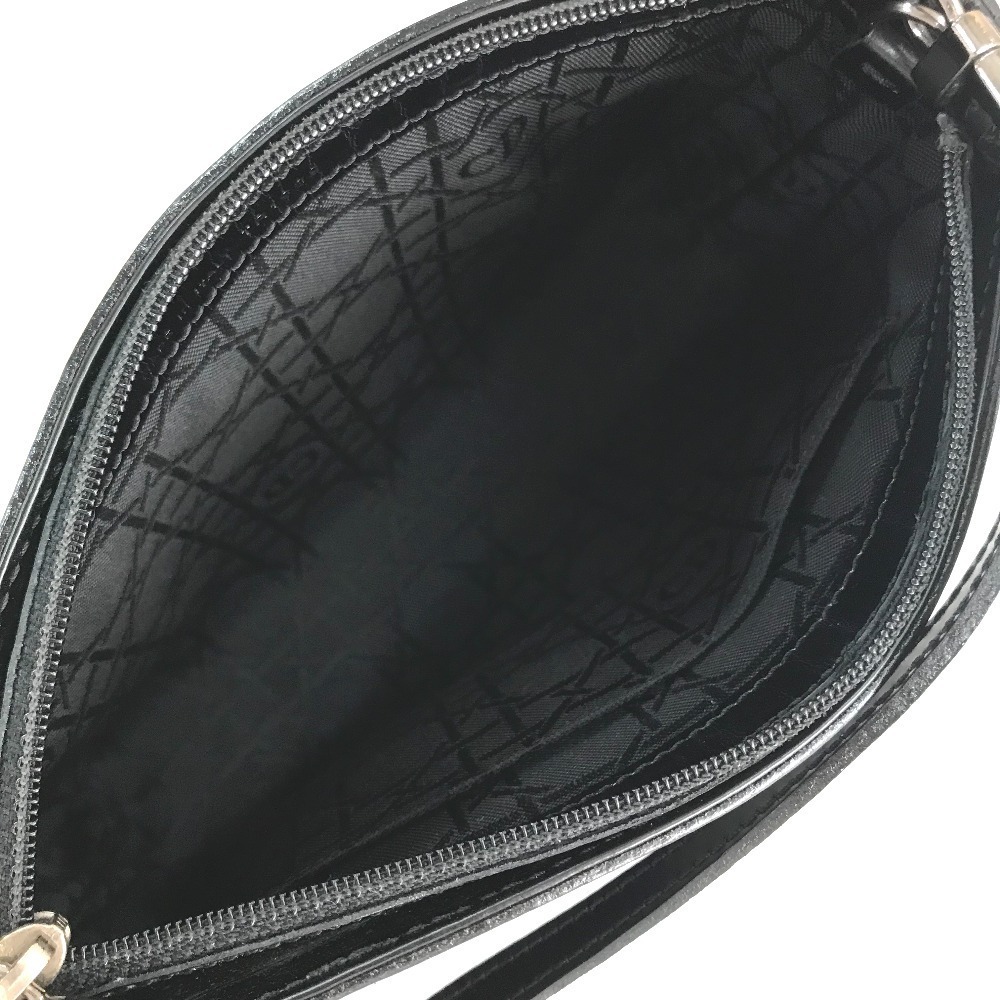 Dior Logo Compact Pochette Crossbody Shoulder Bag Black Leather - Picture 5 of 9